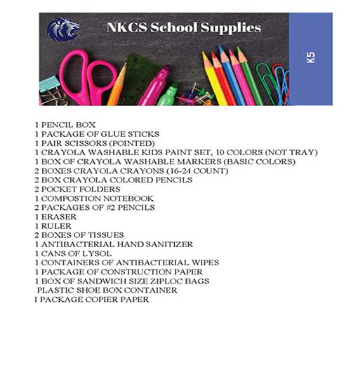 NKCS School Supply List